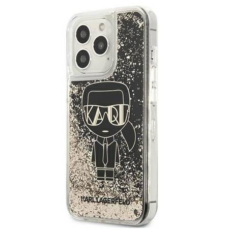 Etui Karl Lagerfeld iPhone 13 Pro czarny hard case Liquid Glitter Gatsby KLHCP13LLGGKBK