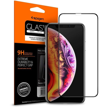 Spigen szkło hartowane FC iPhone 12 / 12 Pro black*