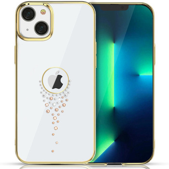 Etui KINGXBAR iPhone 13 z kryształami Swarovskiego Teardrop złote