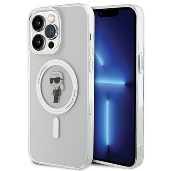 Etui Karl Lagerfeld iPhone 15 Pro Max 6.7" transaprent hard case IML Ikonik z MagSafe KLHMP15XHFCKNOT