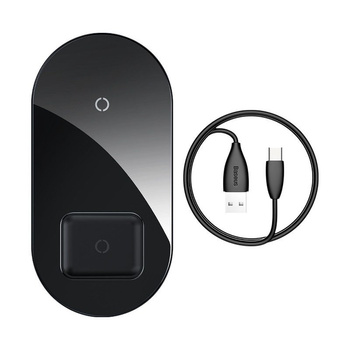 Baseus ładowarka indukcyjna Simple 2w1 18W /  czarna