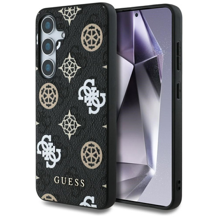 Etui Guess Samsung S25 czarny z MagSafe 4G Printed Colored Peony Pattern GUHMS25SP4PWPK
