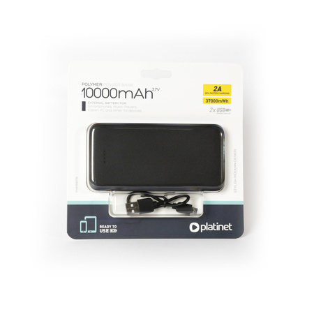 Power Bank PLATINET 10000mAh czarny PMPB10T polymer