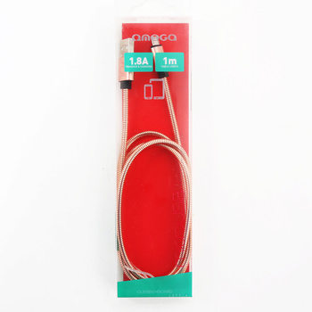 Kabel usb Omega METAL typ C 1.8A 1metr złoty róż box