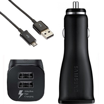 Ładowarka samochodowa Samsung micro usb 2xUSB 2A + kabel EP-LN920 czarna BOX