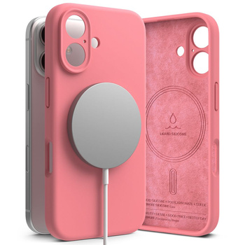 Ringke Silicone z magsafe iPhone 16 pink