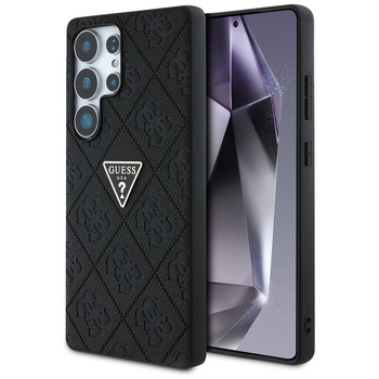 Etui Guess Samsung S25 Ultra czarny Hot Stamp 4G Pattern Triangle Metal Logo GUHCS25LPGP4STRK