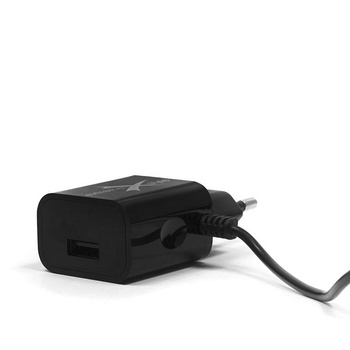 Ładowarka sieciowa Ampere micro usb + usb 2.1A czarna ATCMU21B