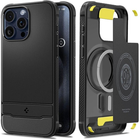 Spigen Rugged Armor z MagSafe iPhone 15 Pro matte black