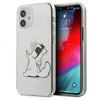 Etui Karl Lagerfeld iPhone 12 mini 5.4" transparent hard case Choupette Fun KLHCP12SCFNRC
