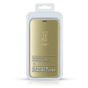 Etui Clear View Samsung A70 złote