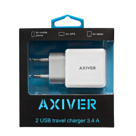 Adapter sieciowy USB Axiver 2USB 3.4A