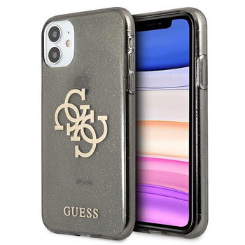 Etui Guess iPhone 11 czarny hard case Glitter 4G Big Logo GUHCN61PCUGL4GBK