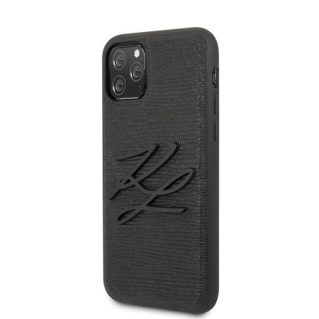 Etui Karl Lagerfeld iPhone 11 Pro czarny hard case Lizard Karl Lagerfeld KLHCN58TJKBK
