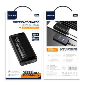 Sendem Power Bank 20000mAh QC + PD 22.5W czarny