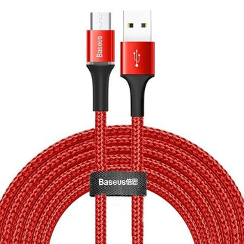 Baseus kabel Halo micro usb 3m 2A czerwony z podświetleniem led