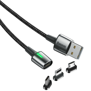Baseus kabel magnetyczny ZINC 3w1 micro usb / typ C / lightning 2m 1.5A/2A