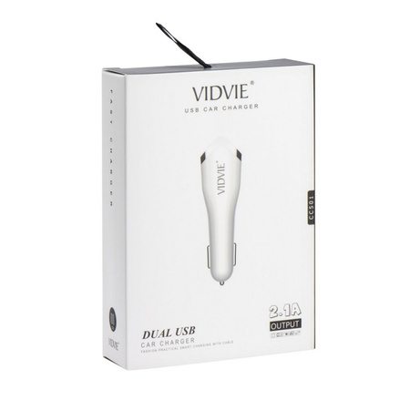 Ładowarka sam. micro usb Vidvie 2.1A biała