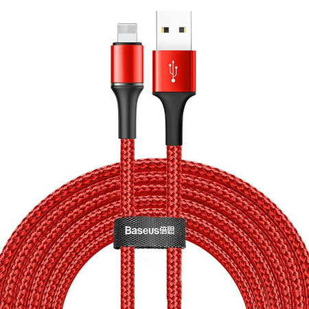 Baseus kabel Halo iPhone - Lightning 3m 2A czerwony z podświetleniem led