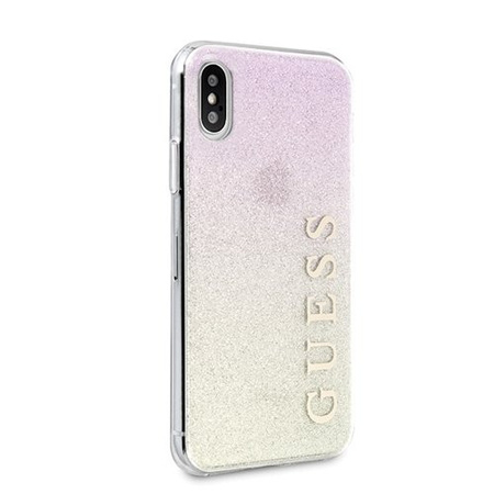 Etui Guess iPhone X/Xs różowo-złoty hard case Gradient Glitter GUHCPXPCUGLGPI