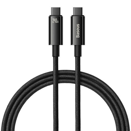 Baseus kabel pleciony 2xusb typ C Power 240W 300cm czarny
