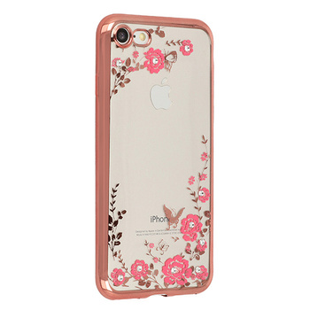Etui Flower Samsung J7 2017 złoty róż