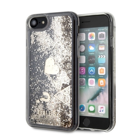 Etui Guess iPhone 7/8 gold hard case Glitter Hearts GUHCI8GLHFLGO