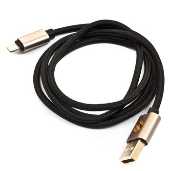 Kabel USB iPhone 5/6 pleciony czarny