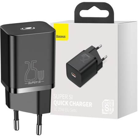 Baseus ładowarka sieciowa Super Si 1xUSB-C PD 25W Power Delivery czarna