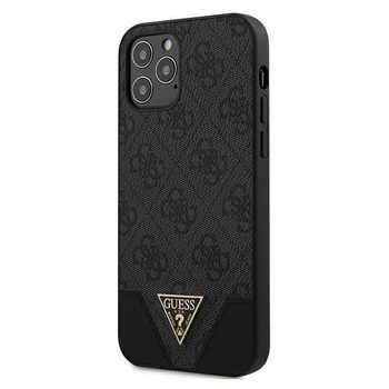Etui Guess iPhone 12 / 12 Pro 6.1" szary hard case 4G Triangle Collection GUHCP12MPU4GHBK