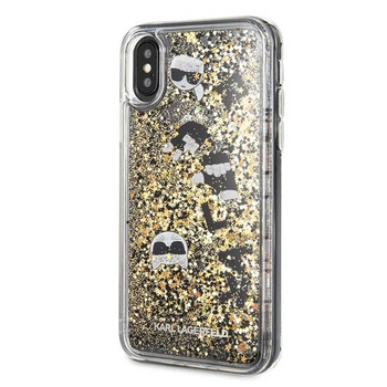 Etui Karl Lagerfeld iPhone X/Xs czarno- złoty hard case Glitter KLHCPXROGO