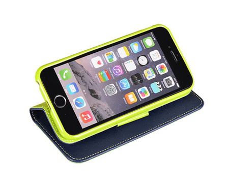 Kabura Book Fancy Samsung i9300 S3 / Neo granatowo-limonkowa