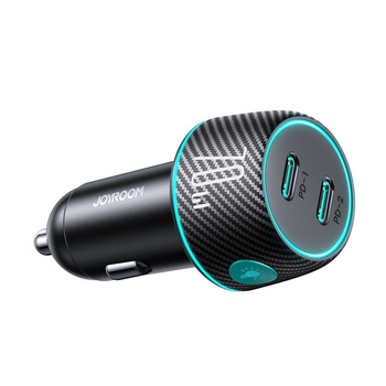 Joyroom ładowarka samochodowa 2xUSB Typ C Power Delivery 70W z podświetleniem LED