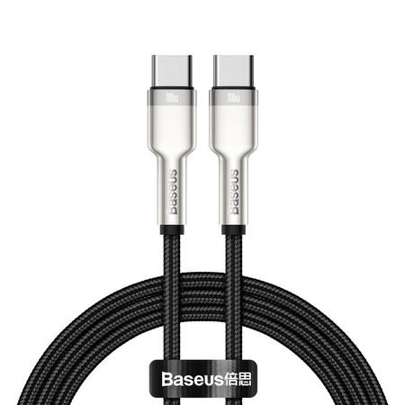 Baseus kabel Cafule Metal nylonowy 2xusb Typ C  Power Delivery czarny 1m 100W