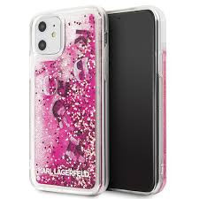 Etui Karl Lagerfeld iPhone 11 różowo-złoty hard case Glitter KLHCN61ROPI
