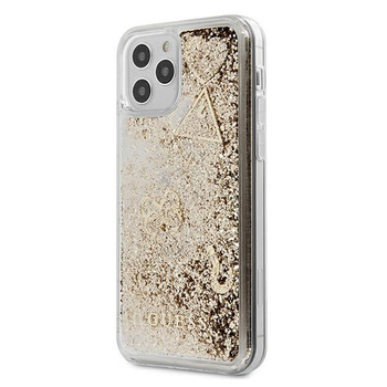 Etui Guess iPhone 12 / 12 Pro 6.1" złoty hard case Glitter Charms GUHCP12MGLHFLGO