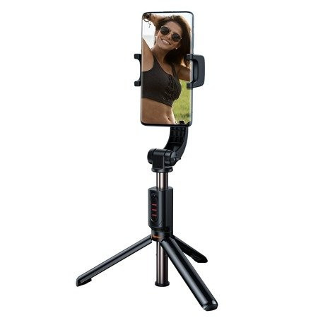 Baseus Gimbal jednoosiowy / selfie stick z funkcją tripoda czarny
