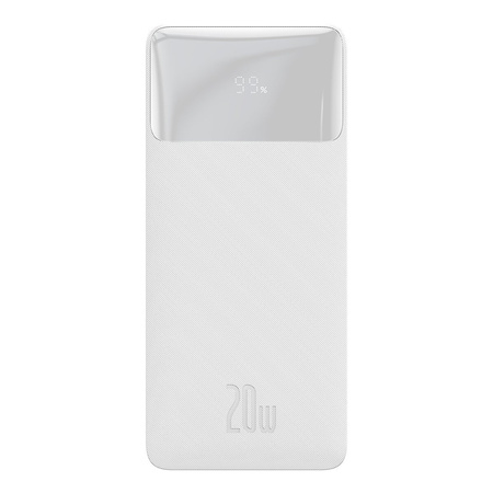 Baseus Power Bank 10000mAh / 20W 4wejścia usb : 2xusb, 1xmicro usb, 1xTyp C z wyświetlaczem biały