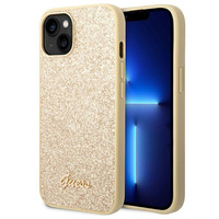 Etui Guess iPhone 14 6.1" złoty hard case Glitter Script GUHCP14SHGGSHD