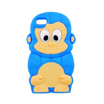 Futerał silikonowy 3D iPhone 5 Małpka niebieska