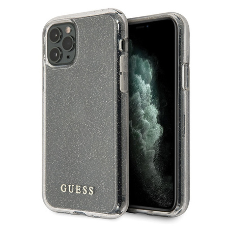 Etui Guess iPhone 11 Pro srebrny hard case Glitter GUHCN58PCGLSI