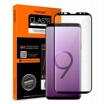 Spigen szkło hartowane Samsung S9 case friendly black