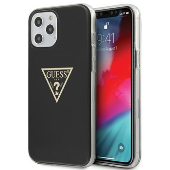 Etui Guess iPhone 12 Pro Max 6,7" czarny hard case Metallic Collection GUHCP12LPCUMPTBK