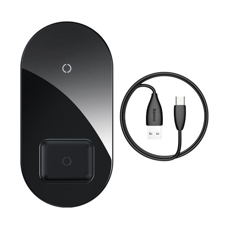 Baseus ładowarka indukcyjna Simple 2w1 18W /  czarna