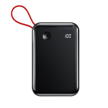 Baseus Power Bank 10000mAh 15W Mini S czarny  3wejścia usb : 1xusb, 1xlightning usb, 1xTyp C z wyświetlaczem