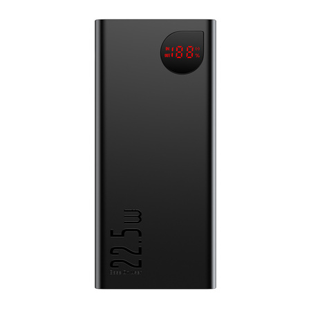 Baseus Power Bank 10000mAh / 22.5W z wyświetlaczem 2 x USB QC 3.0 + PD czarny