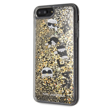 Etui Karl Lagerfeld iPhone 7/8 Plus czarno-złoty hard case Glitter KLHCI8LROGO