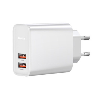 Baseus ładowarka sieciowa 2xUSB QC 3.0 30W / 5A biała