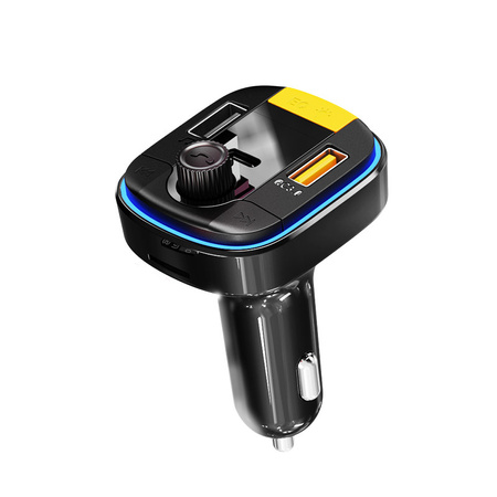 Yesido transmiter FM 3xUSB, QC 18W + PD 20W + USB +  czytnik micro sd z podświetleniem BT 5.0