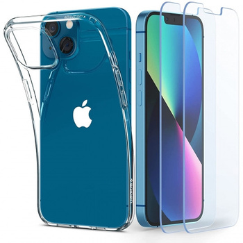 Spigen Liquid Crystal iPhone 13 crystal clear + 2 szkła